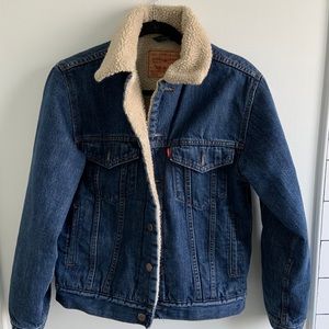 LEVI’S MENS DENIM SHERPA TRUCKER JACKET